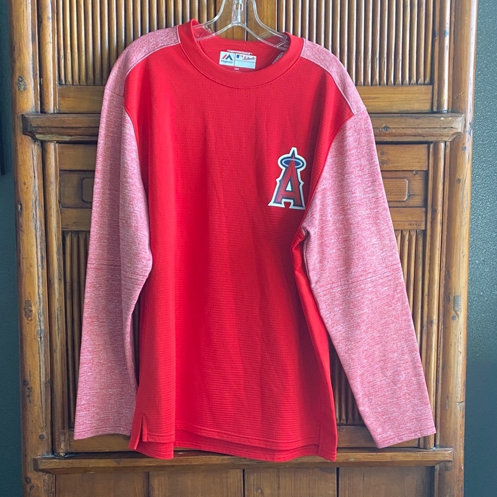 Majestic Authentic On-Field Tech Fleece Thermabase Pullover LA Angels
